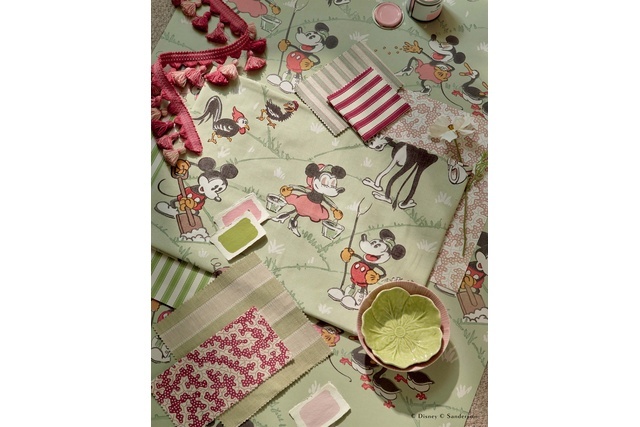 【オーダーカーテン】Disney HOME X Sanderson Mickey At the Farm(全2色)