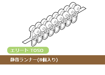 【レール部品】 エリート 静音ランナー(8コ連結)(メール便対応)