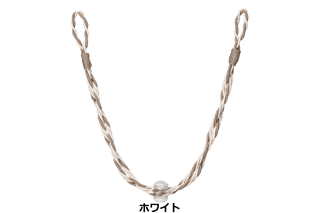 【カーテンタッセル】GC70 TOSO　存在感のあるクリスタルと合わせたロープタッセル　ホワイト