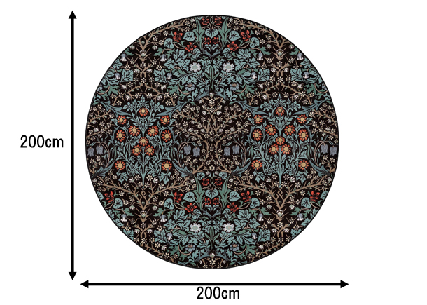 モリス　サンゲツ　ラグ　ブラックソーン2