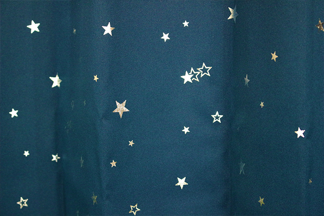 【オーダーカーテン】夜空に輝く無数の星たち　キララ　アップ画像