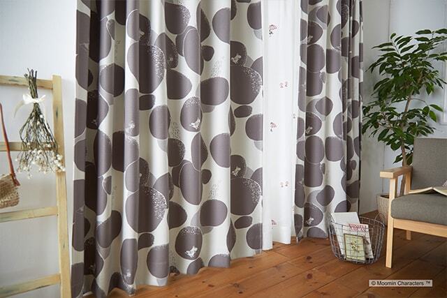 【既製品カーテン】ムーミン ロックパターン(全2色) 1