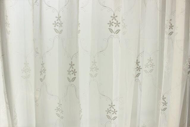 【オーダーレース】クラン 防炎 刺繍レース 裾スカラップ