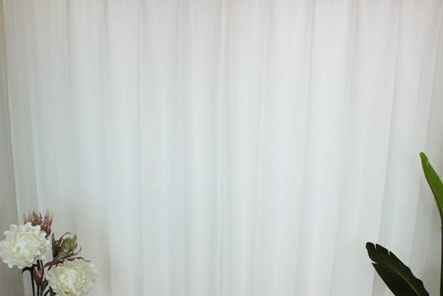 【オーダーレース】ラパン(全4色) 防炎ミラー UVカット シンプル ホワイト 全体