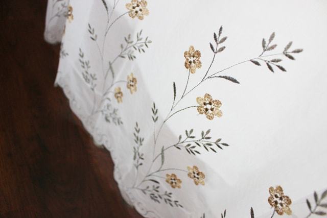 【オーダーレース】LI294 2倍ヒダ 刺繍レース 裾 上から