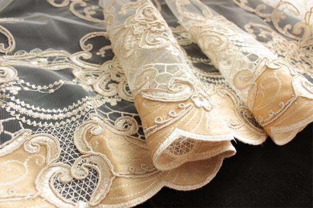 【オーダーレース】エルミタージュ　刺繍レース 裾スカラップ
