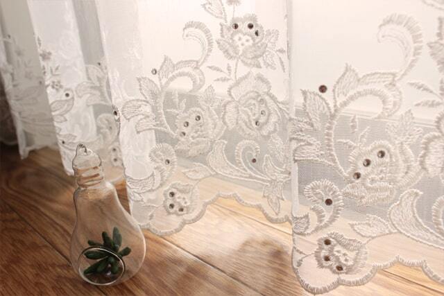 【オーダーレース】アシュレイ　刺繍レース 裾スカラップ