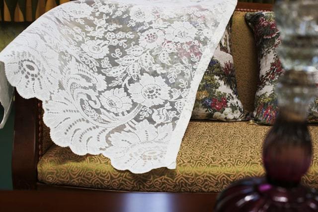 【オーダーレース】LO483 2倍ヒダ 刺繍レース お花の総柄が華やか