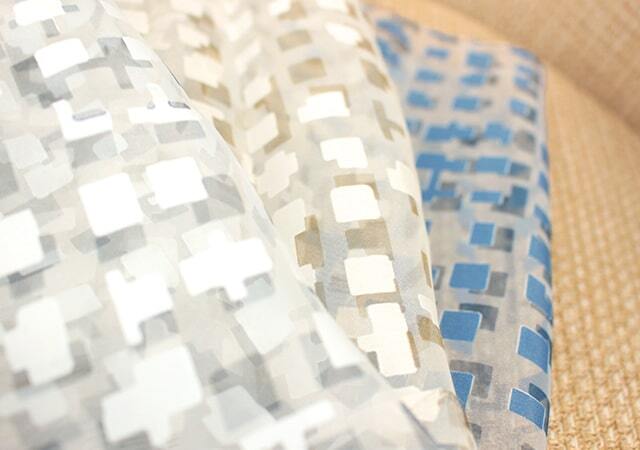【オーダーレース】不規則なブロック模様のレースカーテン トップ画像