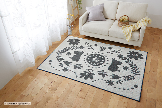 【ムーミンラグ】フォークラインラグ全3色 6