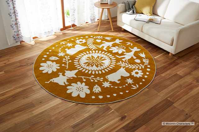 【ムーミンラグ】Mフォークラインラグ全3色 4