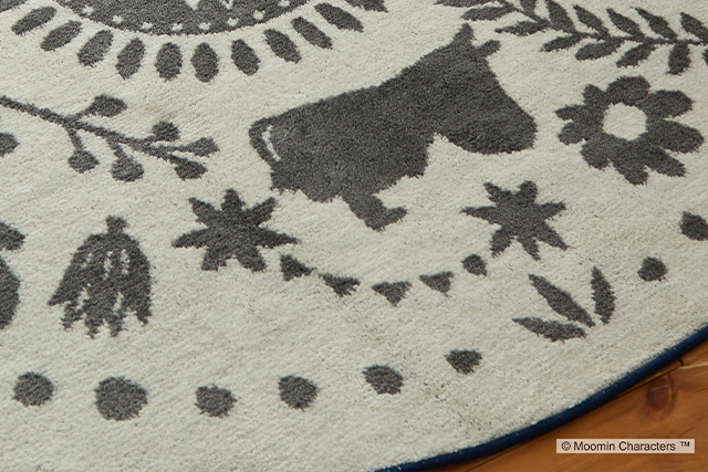 【ムーミンラグ】Mフォークラインラグ全3色 9