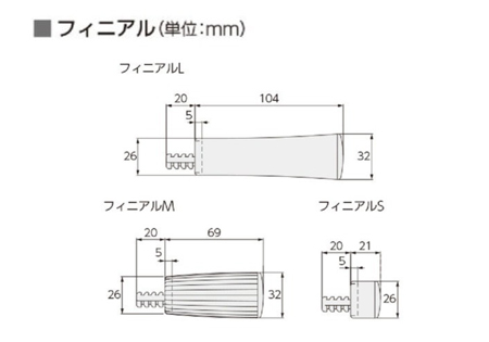 【カーテンレールタチカワ】　ソファレ　　フィニアルサイズ