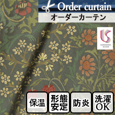【オーダーカーテン 川島織物セルコン】MM3112 BLAKTHORN(ブラックソーン) ウィリアム・モリス