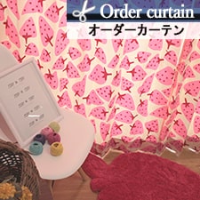 【オーダーレース】OO286 綿100％イチゴ柄