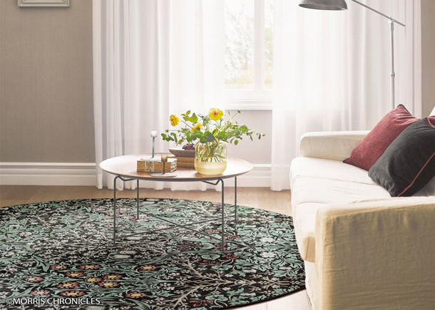 モリス　サンゲツ　ラグ　ブラックソーン1