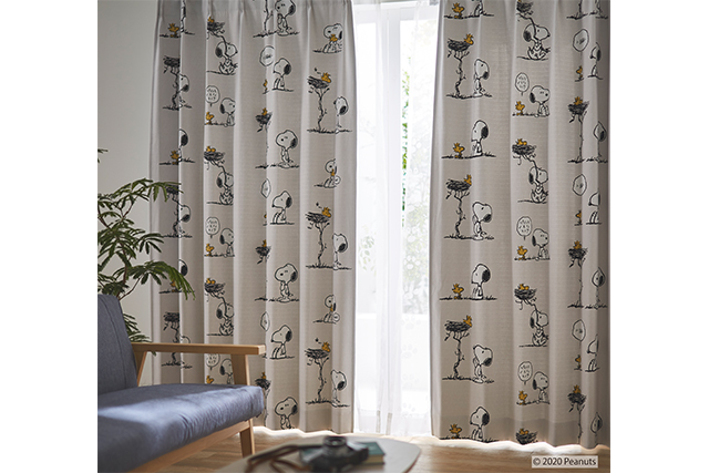 【既製品カーテン】ピーナッツ フレンズネスト1 スヌーピー