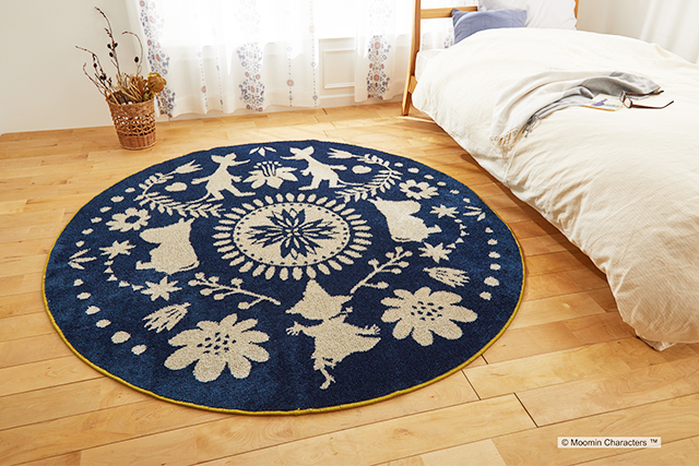 【ムーミンラグ】Mフォークラインラグ全3色 1