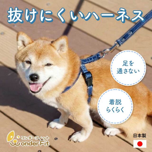 犬用ハーネス・抜けにくいハーネス｜ワンダーフィット・日本製リード