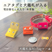 エアタグ入れ AirTag入れ 犬鑑札 入れ 犬鑑入れ 注射プレート 注射済 プレート エアタグケース ケース 犬鑑札が入る 迷子札 犬鑑札入れ 首輪用 カバー ホルダー 注射済票入れ 犬 日本製