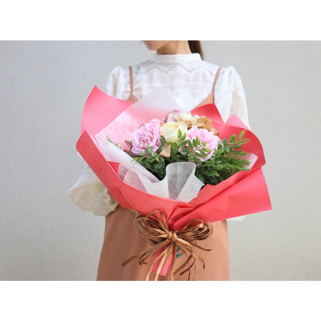 リンネル ローズピンク 花束