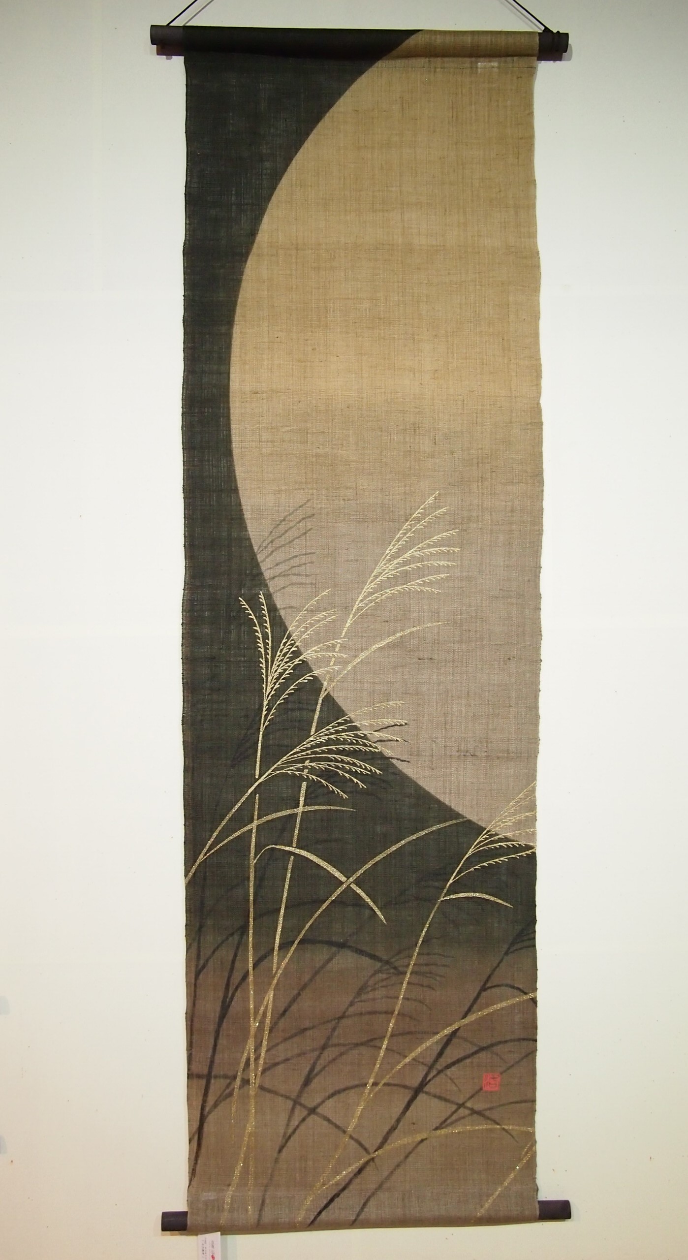 彩色麻タペストリー・十六夜月