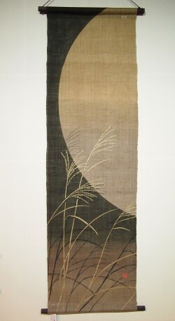 彩色麻タペストリー・十六夜月