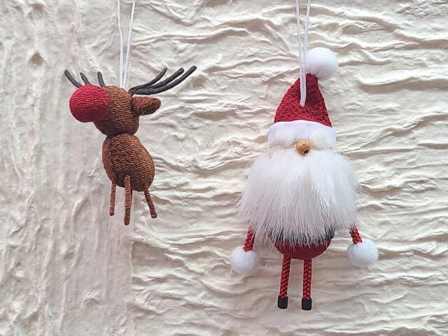 花木オーナメント サンタとトナカイ】 『くろちく』 手しごと屋 彦兵衛
