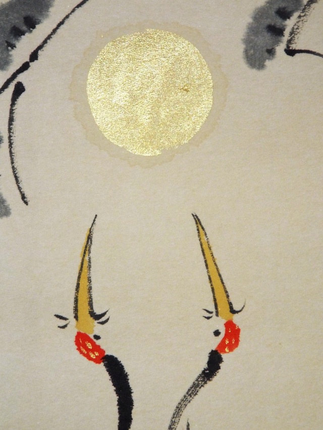 ミニ掛「双鶴」 今井玄花さんの肉筆画 手しごと屋彦兵衛