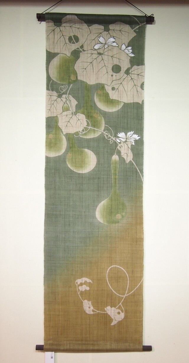 ろうけつ染め麻タペストリー 【六瓢箪】 『洛柿庵』 手しごと屋 彦兵衛