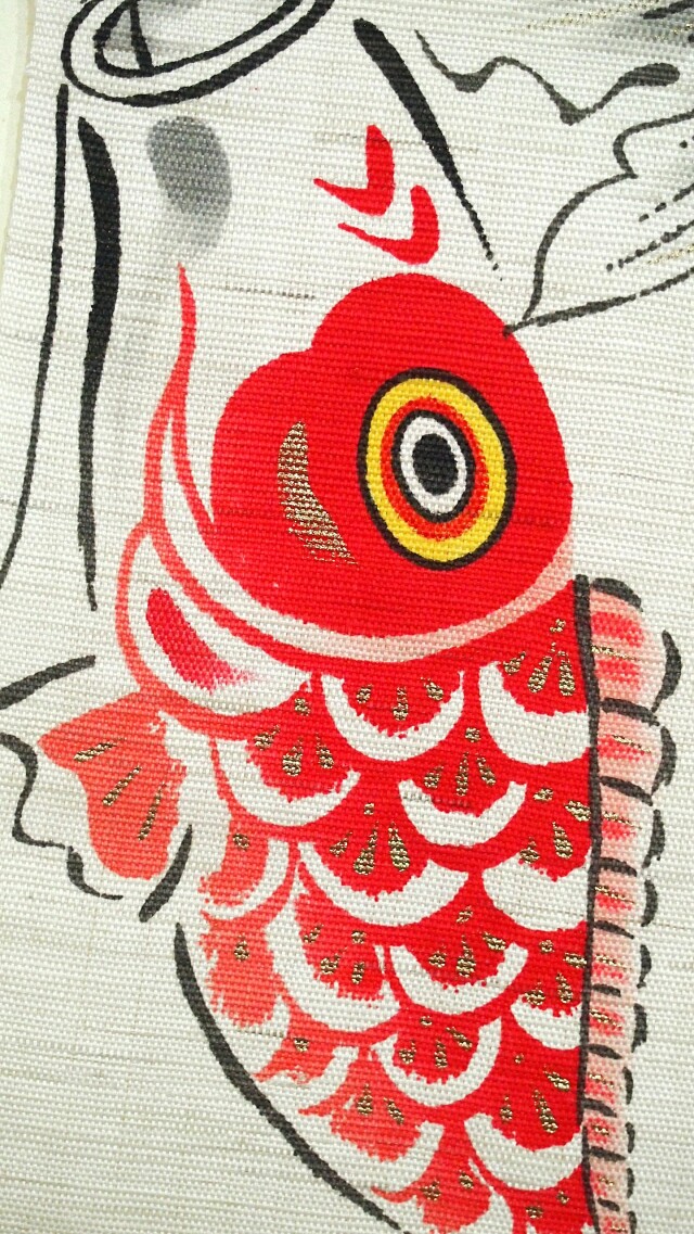 型染めタペストリー　福徳鯉幟5