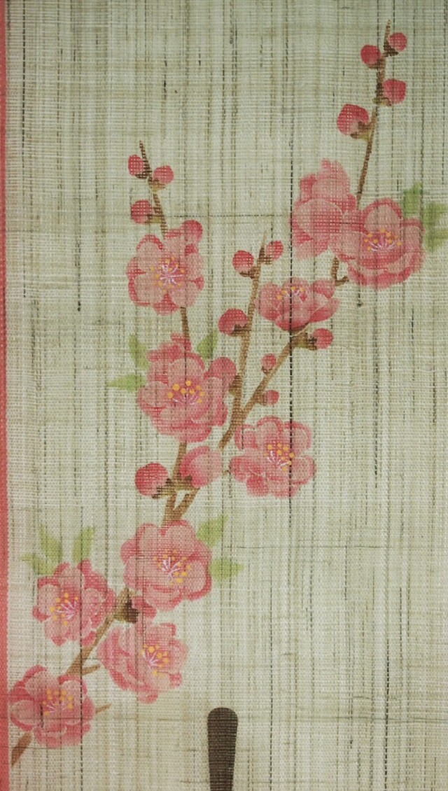 麻タペストリー（手描き） 【短冊桃雛】 『洛柿庵』 手しごと屋