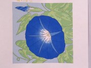 木版色紙　夏あさがお