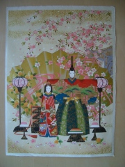 【桜の立雛】　友禅紙　