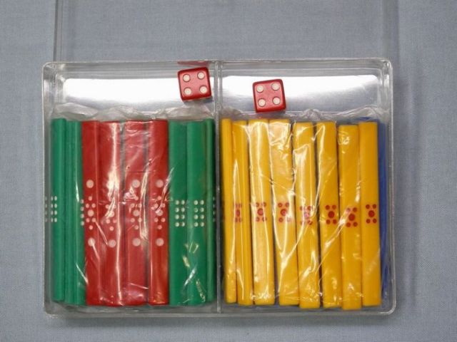麻雀用品 点棒セット カラー点棒 サイコロ付