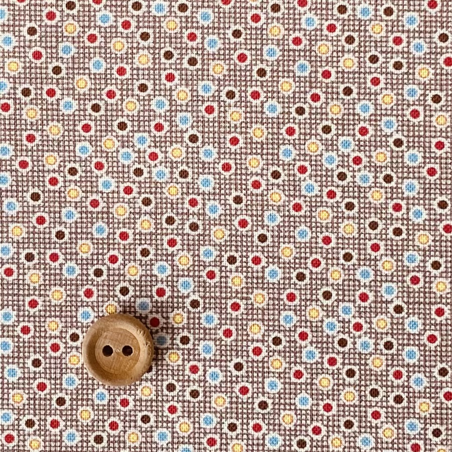 16-0244D  30's collection カラフルミニドット brown