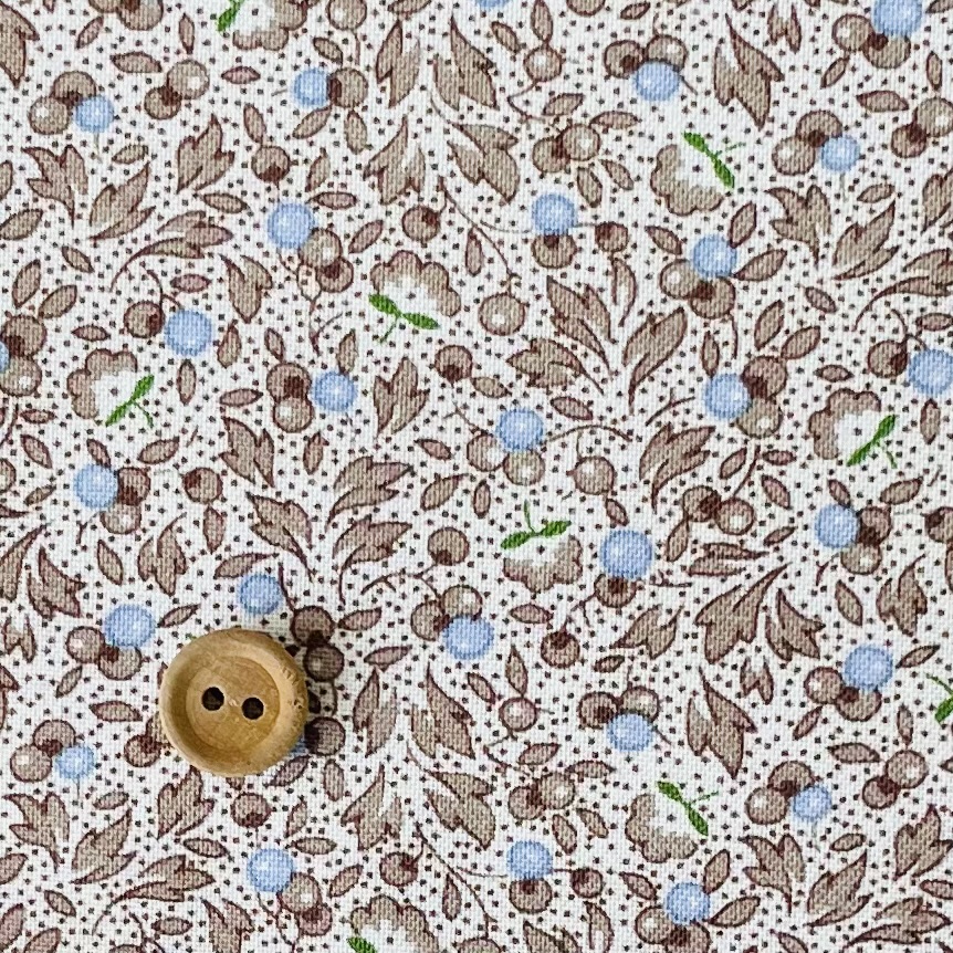 16-0246D  30's collection 点描＆リーフ brown