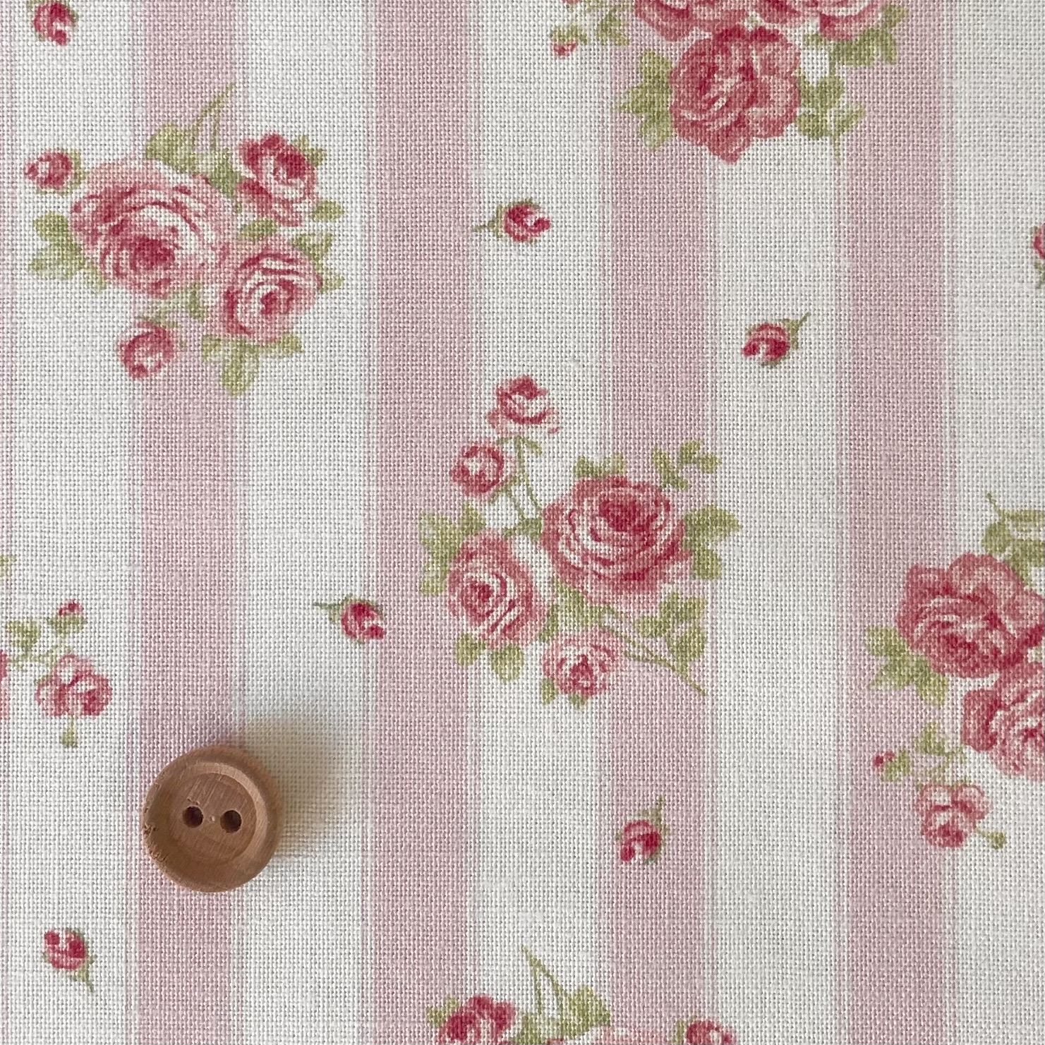 16-0252A  Romantic Flowers  ブーケ＆ストライプ pink