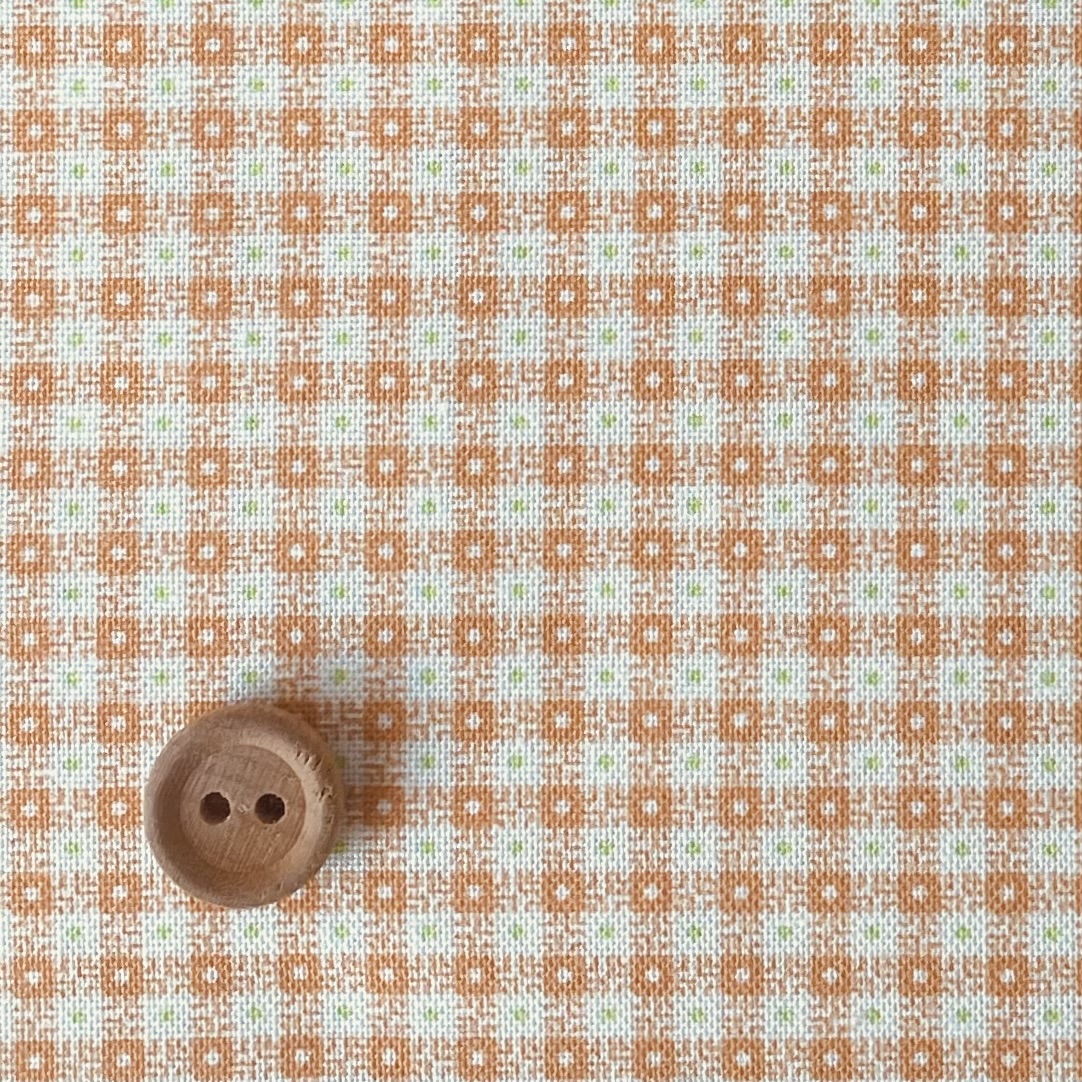 16-0266E  Antique pattern   ミニドットチェック  orange  加工中！