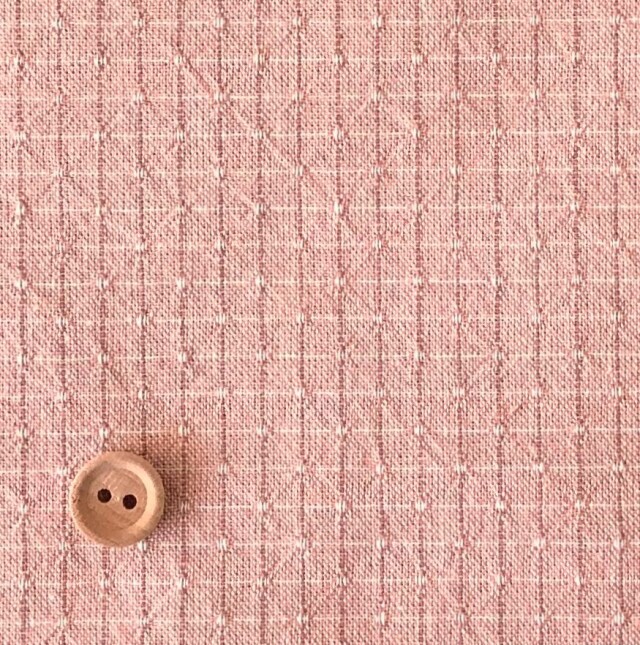 textile pantry/先染め ミニドット方眼 パステル サーモンピンク