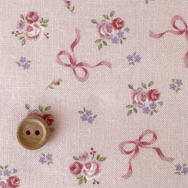 16-0253B  Romantic Flowers  ローズ＆リボン pink