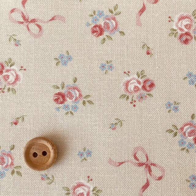 16-0253D  Romantic Flowers  ローズ＆リボン beige