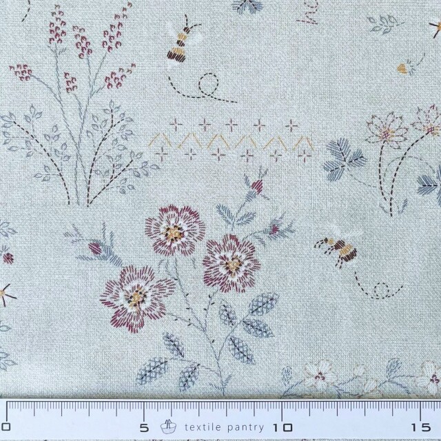 16-0256C Tasty collection *Flower&Bee* ブルーグレー