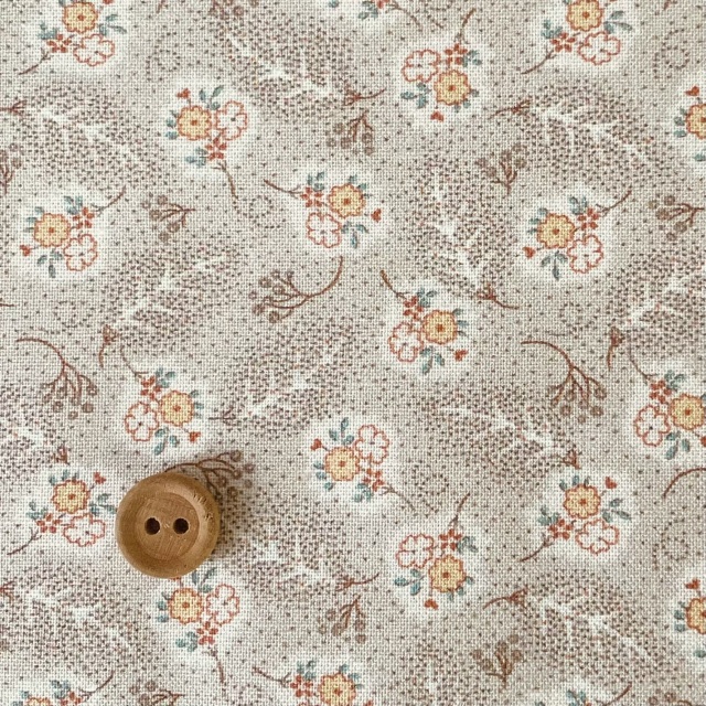 16-0265A  Antique pattern   点描＆フラワー  beige