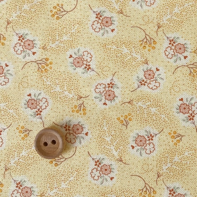 16-0265D  Antique pattern   点描＆フラワー  yellow