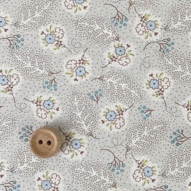 16-0265E  Antique pattern   点描＆フラワー  gray