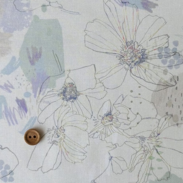 16-0279A  pantry Designer's choice  手描き花コラージュ ivory