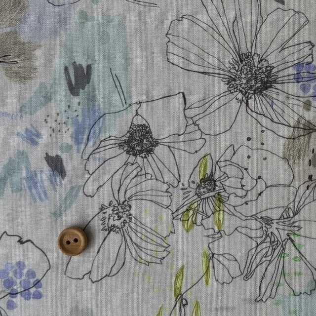 16-0279B  pantry Designer's choice  手描き花コラージュ gray