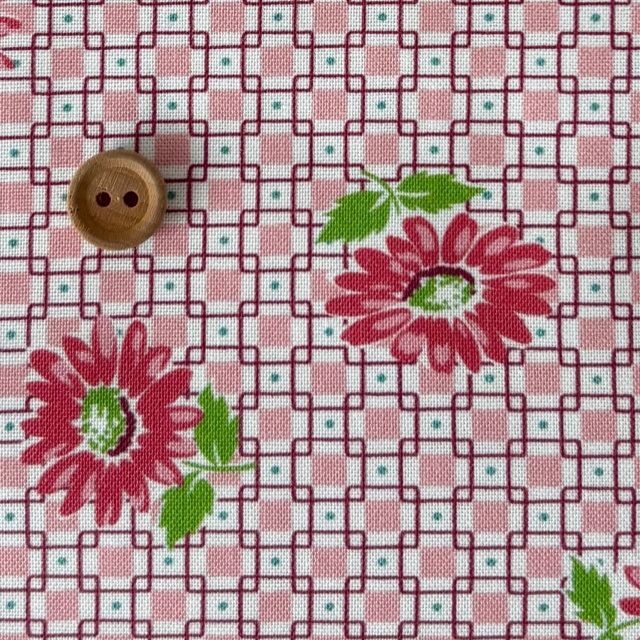 16-0280B   pantry 30's collection   スクエア地紋マーガレット  pink