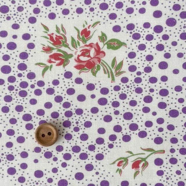 16-0285B   pantry 30's collection  バブルドットフラワー   purple